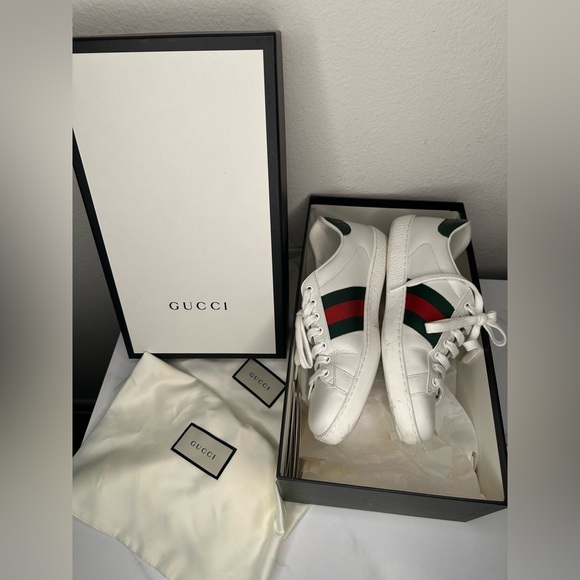 Gucci Men's Ace Leather Sneaker Size 6 - Picture 2 of 10